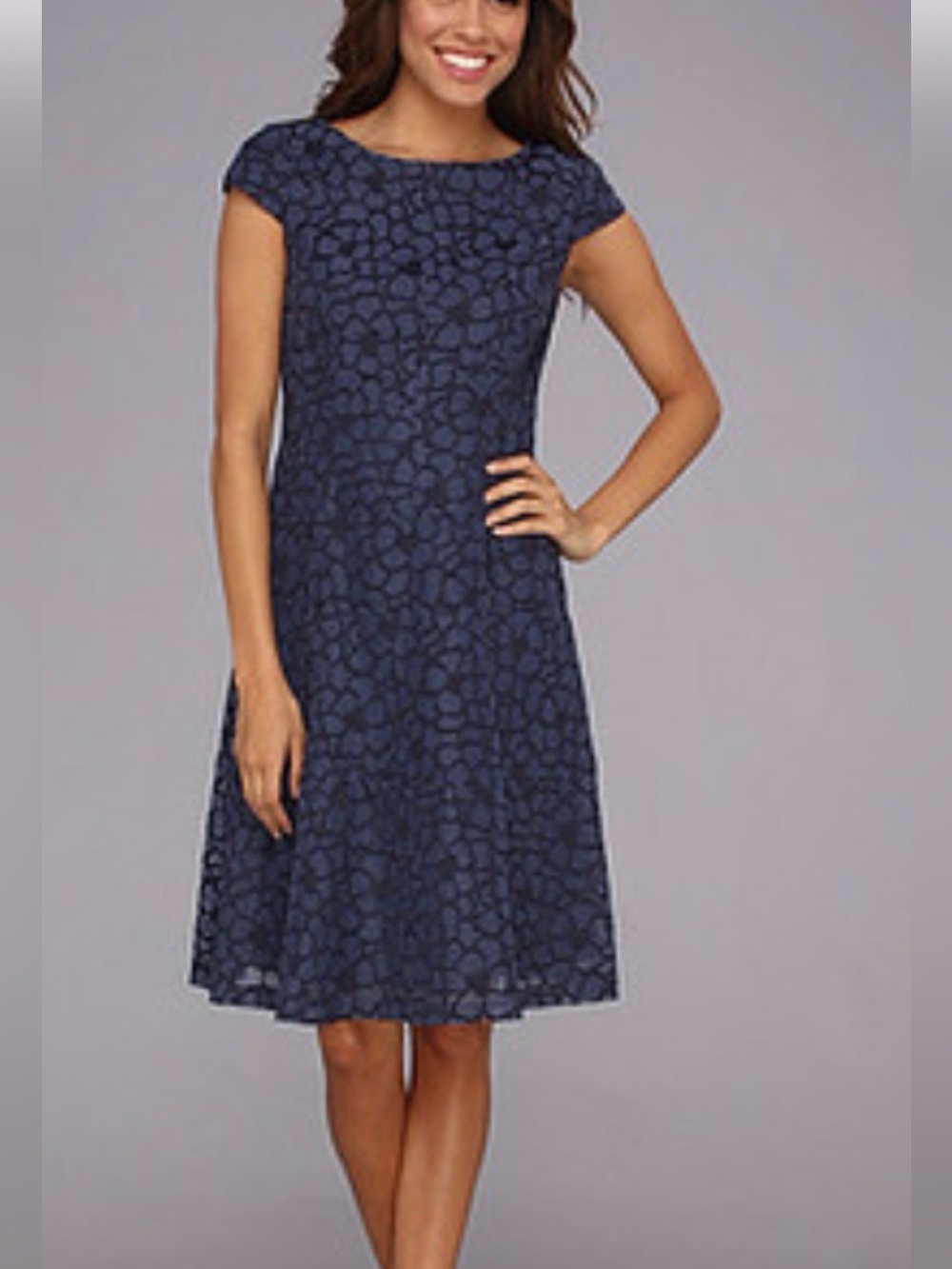Kasper Cap-Sleeve A-Line Dress 6-8